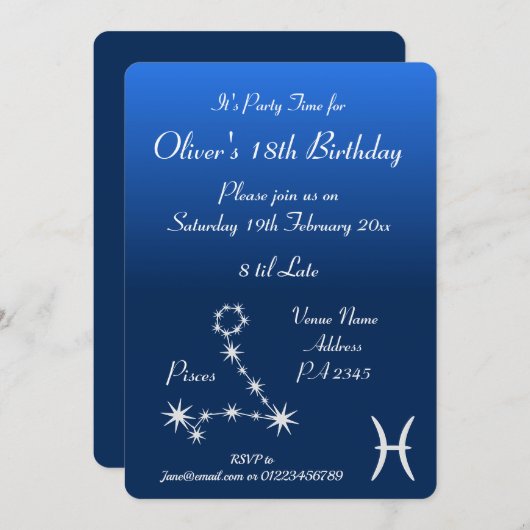 Personalisierte Fische Party Einladung (Vorne/Hinten)