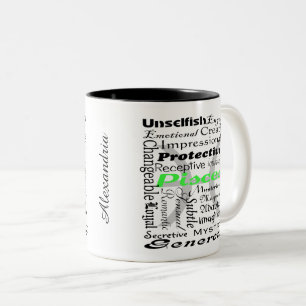 Personalisierte Fische-Sternzeichen-Eigenschaften- Zweifarbige Tasse