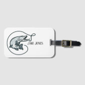 Personalisierte Fische und Haken Gepäckanhänger (Vorderseite (Horizontal))