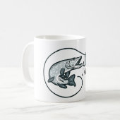 Personalisierte Fische und Haken Kaffeetasse (Vorderseite Links)