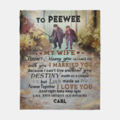 Personalisierte Fischerei auf meine Ehefrau Blanke Fleecedecke (Vorderseite)