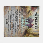 Personalisierte Fischerei auf meine Ehefrau Blanke Fleecedecke (Vorderseite (Horizontal))