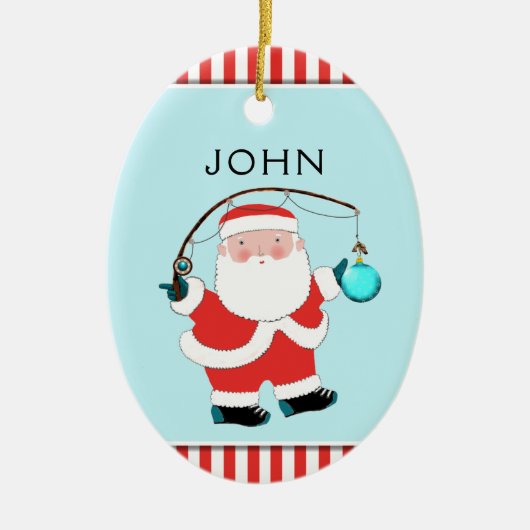 Personalisierte Fischerei Keepake Keramik Ornament (Vorne)