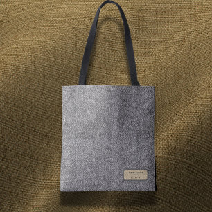 Personalisierte Fischgrät-Tweed-Archivarin-Tasche Tasche