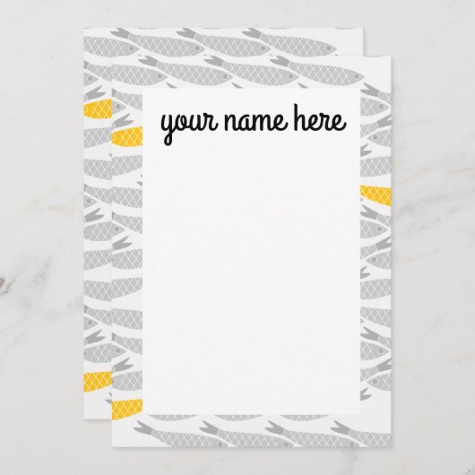 Personalisierte Fischnotecards Dankeskarte (Vorne/Hinten)