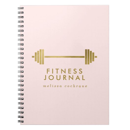 Personalisierte Fitness Blush & Gold Notizblock (Vorderseite)