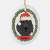 Personalisierte Flachbeschichtete Retriever Weihna Keramik Ornament (Rechts)
