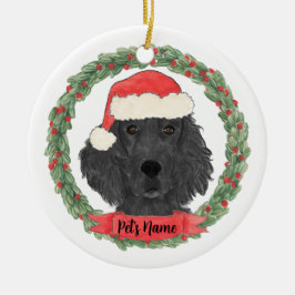 Personalisierte Flachbeschichtete Retriever Weihna Keramik Ornament