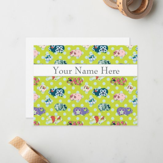 Personalisierte flache Mitteilungskarten - Guinea  (Vorderseite/Rückseite Beispiel)