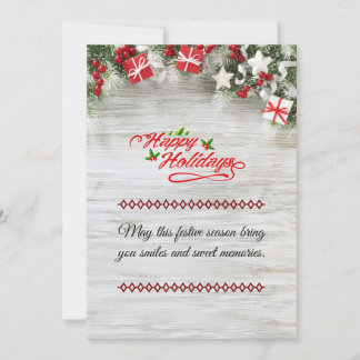 Personalisierte flache Weihnachtskarte Feiertagskarte
