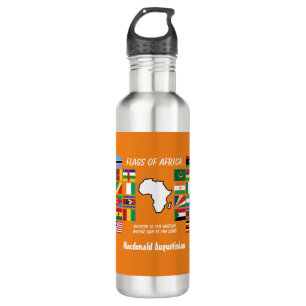 Personalisierte FLAGEN AFRIKAS Orange Edelstahlflasche