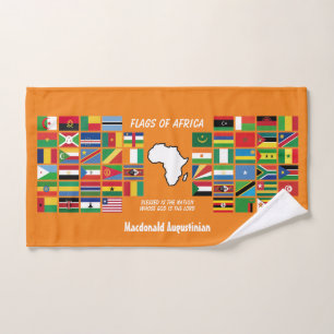 Personalisierte FLAGEN AFRIKAS Orange Handtuch