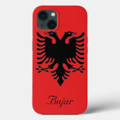 Personalisierte Flagge Albaniens Doppelhüllenadler Case-Mate iPhone Hülle (Rückseite)