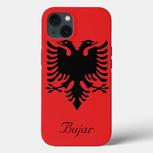 Personalisierte Flagge Albaniens Doppelhüllenadler Case-Mate iPhone Hülle (Rückseite)