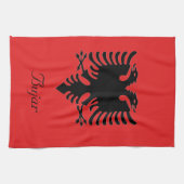 Personalisierte Flagge Albaniens Doppelhüllenadler Geschirrtuch (Horizontal)