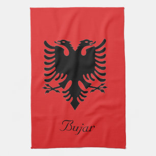 Personalisierte Flagge Albaniens Doppelhüllenadler Geschirrtuch