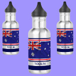 Personalisierte Flagge Australiens Edelstahlflasche<br><div class="desc">Personalisiert Australien Flaggen Edelstahl-Wasserflasche. Ein personalisierter Herrscher ist perfekt für Schüler. Passen Sie es mit Ihrem Namen an,  um einen schicken,  gürteleigenen Look zu erhalten.</div>