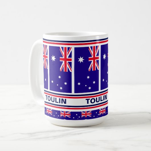 Personalisierte Flagge Australiens Kaffeetasse (Vorderseite Links)