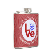 Personalisierte Flagge der griechischen Roten LIEB Flachmann (Rechts)