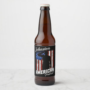 Personalisierte Flagge des amerikanischen Patriot  Bierflaschenetikett