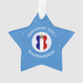 Personalisierte Flagge des französischen Angel Han Ornament (Rückseite)