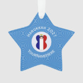 Personalisierte Flagge des französischen Angel Han Ornament (Vorderseite)