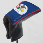 Personalisierte Flagge des Illinois-Staates auf Golf Headcover (3/4 Vorderseite)