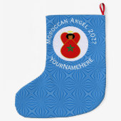 Personalisierte Flagge des marokkanischen Hanukkah Großer Weihnachtsstrumpf (Rückseite)