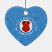 Personalisierte Flagge des marokkanischen Hanukkah Keramik Ornament (Hinten)