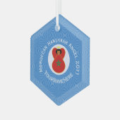 Personalisierte Flagge des marokkanischen Hanukkah Ornament Aus Glas (Vorderseite Links)