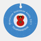Personalisierte Flagge des marokkanischen Hanukkah Ornament Aus Metall (Rückseite)