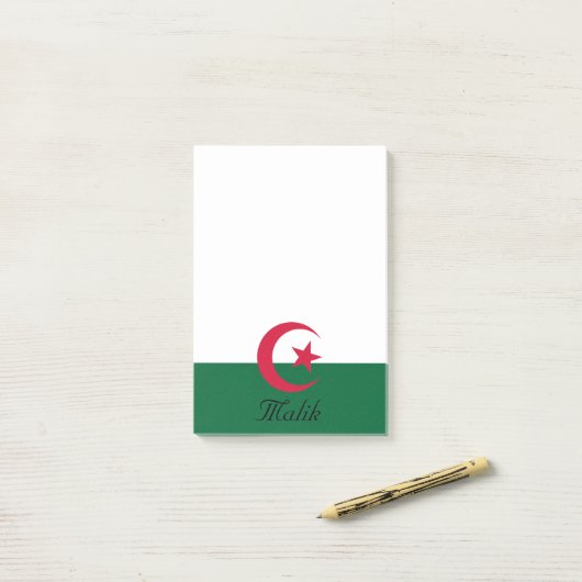 Personalisierte Flagge des Sternes und des Post-it Klebezettel (Auf Schreibtisch)