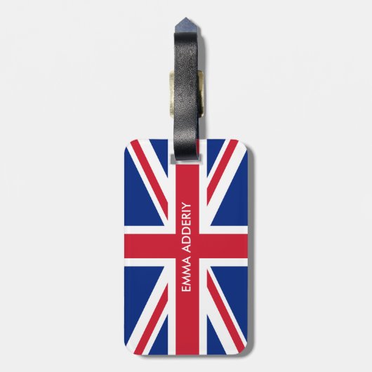 Personalisierte Flagge des Vereinigten Königreichs Gepäckanhänger (Rückseite vertikal)