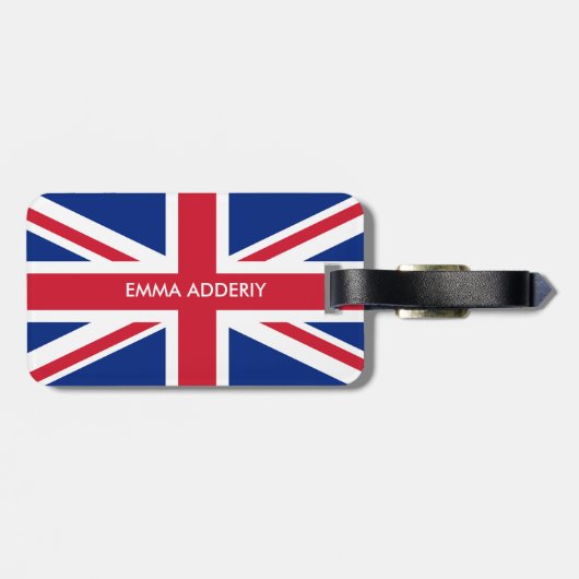 Personalisierte Flagge des Vereinigten Königreichs Gepäckanhänger (Rückseite horizontal)