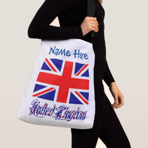 Personalisierte Flagge des Vereinigten Königreichs Tragetaschen Mit Langen Trägern