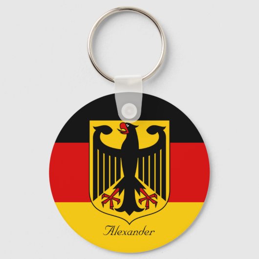Personalisierte Flagge Deutschlands mit Wappen Schlüsselanhänger (Vorderseite)