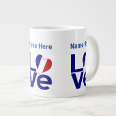 Personalisierte Flagge für die Blaue LIEBE Jumbo-Tasse (Vorderseite Rechts)