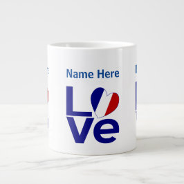 Personalisierte Flagge für die Blaue LIEBE Jumbo-Tasse