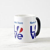 Personalisierte Flagge für die Blaue LIEBE Verwandlungstasse (VorderseiteRechts)