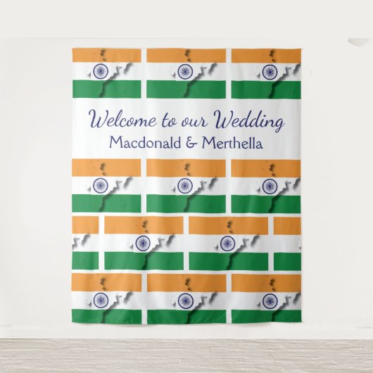 Personalisierte Flagge Indiens Wandteppich (Vorderseite)