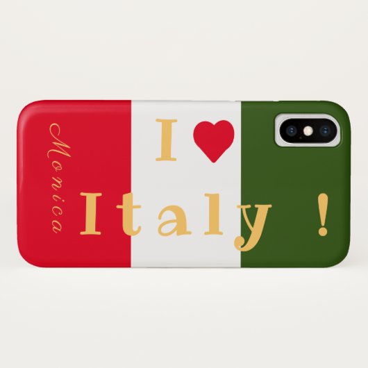 Personalisierte Flagge Italiens Case-Mate iPhone Hülle (Rückseite (Horizontal))