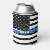 Personalisierte Flagge mit der dünnen blauen Linie Dosenkühler (Kanne Rückseite)