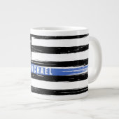 Personalisierte Flagge mit der dünnen blauen Linie Jumbo-Tasse (Vorderseite Rechts)