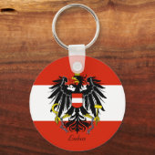 Personalisierte Flagge Österreichs mit Wappen Schlüsselanhänger (Vorderseite)