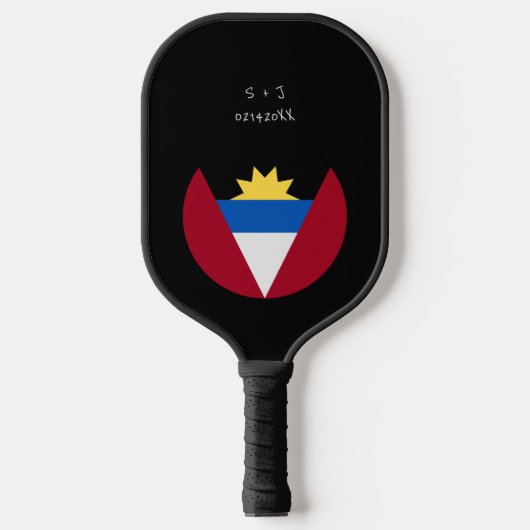 Personalisierte Flagge von Antigua und Barbuda Pickleball Schläger (Vorderseite)