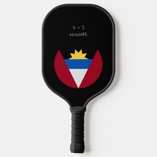 Personalisierte Flagge von Antigua und Barbuda Pickleball Schläger (Rückseite)