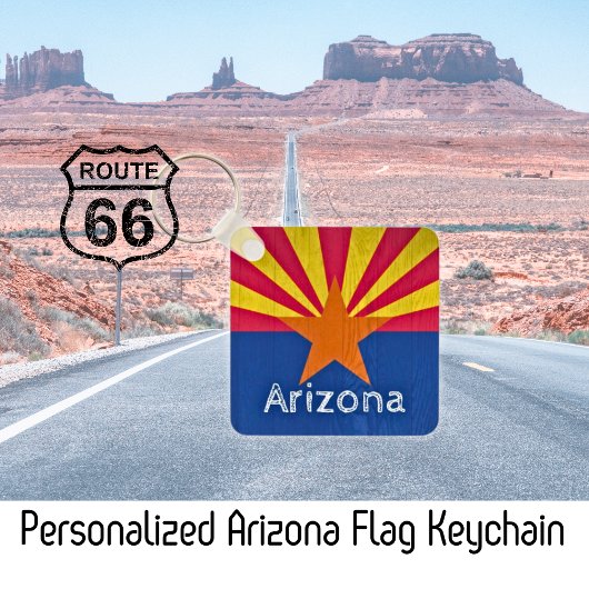 Personalisierte Flagge von Arizona Schlüsselanhänger