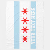 Personalisierte Flagge von Chicago Fleecedecke (Vorderseite)