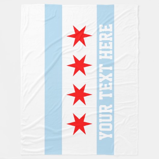 Personalisierte Flagge von Chicago Fleecedecke (Vorderseite)