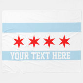 Personalisierte Flagge von Chicago Fleecedecke (Vorderseite (Horizontal))